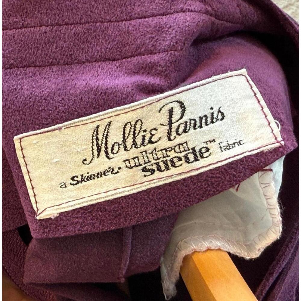 Vintage Mollie Parnis Purple Ultra Suede Long Sleeve Dress Small - Picture 3 of 15